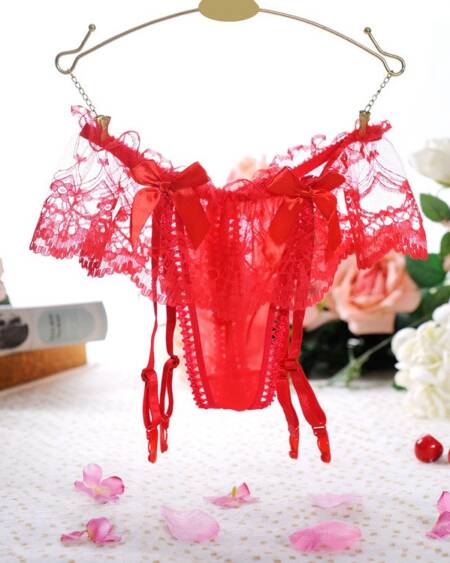 Red lace panties